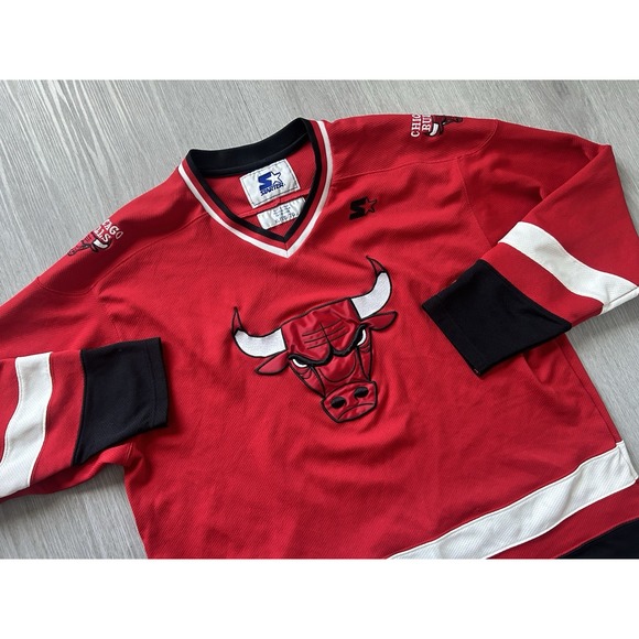 STARTER Other - Chicago Bulls Starter Hockey Jersey Men's Size XL NBA Basketball Red